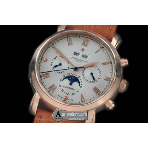 Vacheron Constantin Malte Perpetual Calender RG/LE White in Asian 2813