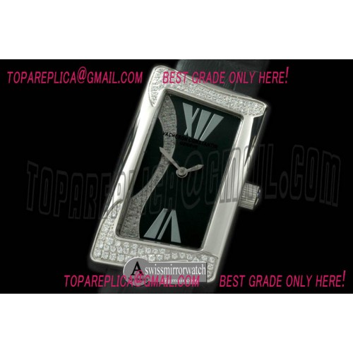 Vacheron Constantin Ladies SS/Diam/LE Black Swiss Qtz