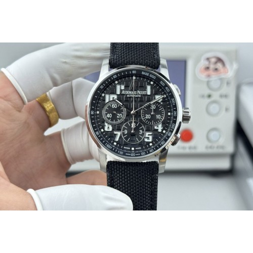 Audemars Piguet Code 11.59 SS 41mm Black Dial on Black Nylon Strap A7750