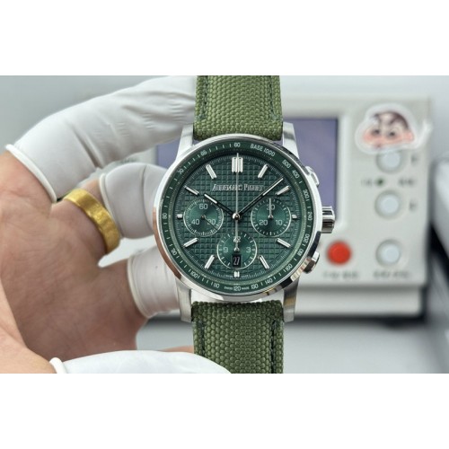 Audemars Piguet Code 11.59 SS 41mm Green Dial on Green Nylon Strap A7750