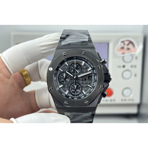 Audemars Piguet Royal Oak Offshore 42mm 26238 Black Ceramic APK 1:1 Best Edition Black Textured Dial on Bracelet A4404