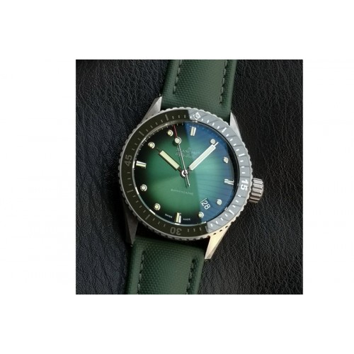 Blancpain Fifty Fathoms Bathyscape Green Ceramic Bezel SS GF 1:1 Best Edition Green Ombre Dial On Green Nylon Strap A1315