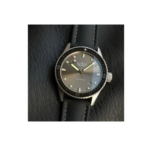 Blancpain Fifty Fathoms Bathyscape Gray Ceramic Bezel SS GF 1:1 Best Edition Gray Dial On Black Nylon Strap A1315