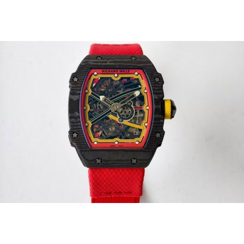 Richard Mille AVF RM67-02 Germany Black NTPT Spain Skeleton Dial on Red Elastic strap CRMA7 Clone