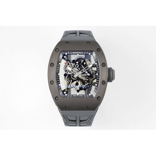 Richard Mille RM055 Gray Ceramic ZF 1:1 Best Edition on Shark Rubber Strap RMUL2 Super Clone V3