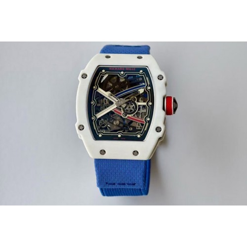 Richard Mille AVF RM67-02 France White NTPT Spain Skeleton Dial on Blue Elastic strap CRMA7 Clone