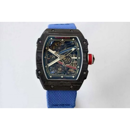 Richard Mille AVF RM67-02 France Black NTPT Spain Skeleton Dial on Blue Elastic strap CRMA7 Clone