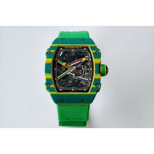 Richard Mille AVF RM67-02 Brazil Green NTPT Spain Skeleton Dial on Green Elastic strap CRMA7 Clone