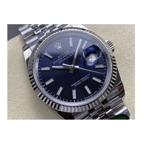 Rolex Datejust 36 126234 904L Steel AR+F 1:1 Best Edition Blue Dial on SS Bracelet VR3235