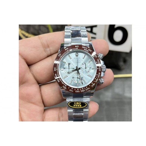Rolex Daytona 116506 CBDF 1:1 Best Edition Ice Blue Dial Crystal Markers on SS Bracelet SH4130 (Gain Weight)