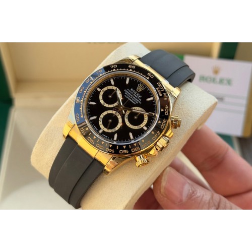 Rolex Daytona 126518 C1 1:1 Best Edition Black Dial YG Subdial Stick Marker On Oysterflex Strap DD4131 Rolex Daytona 126518 C1 1:1 Best Edition Black Dial YG Subdial Stick Marker On Oysterflex Strap DD4131