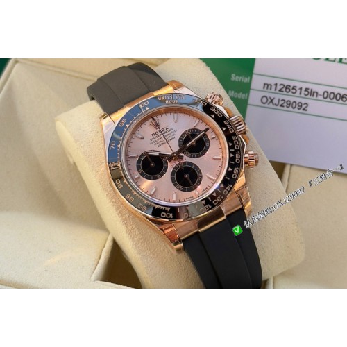 Rolex Daytona 126515 C1 1:1 Best Edition RG Dial Black Subdial Stick Marker On Oysterflex Strap DD4131 Rolex Daytona 126515 C1 1:1 Best Edition RG Dial Black Subdial Stick Marker On Oysterflex Strap DD4131
