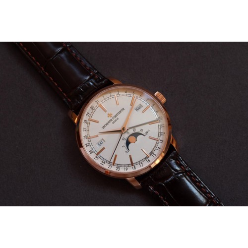 Vacheron Constantin  Patrimony Traditionnelle 4010T MX 1:1 Best RG White Dial on Brown Leather Strap Cal.2460