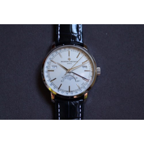 Vacheron Constantin  Patrimony Traditionnelle 4010T MX 1:1 Best SS White Dial on Black Leather Strap Cal.2460