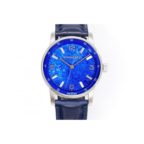 Audemars Piguet Code 11.59 SS 15210 APK 1:1 Best Edition Blue Dial on Blue Leather Strap SA4302 Super Clone