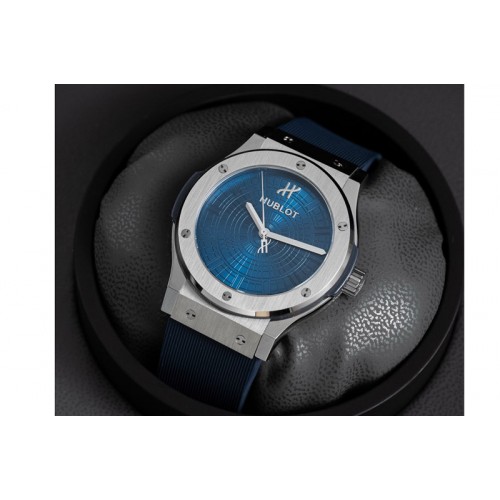 Hublot Classic Fusion 42mm Titanium JJZF 1:1 V2 Best Edition Blue Textured Dial On Blue Rubber Strap Asian SW300 Hublot Classic Fusion 42mm Titanium JJZF 1:1 V2 Best Edition Blue Textured Dial On Blue Rubber Strap Asian SW300