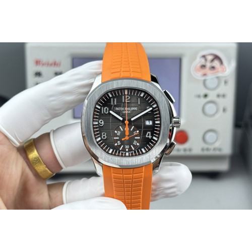 Patek Philippe Aquanaut 5968 SS P1 Best Edition Gray Dial on Orange Rubber Strap PP CH 28-520