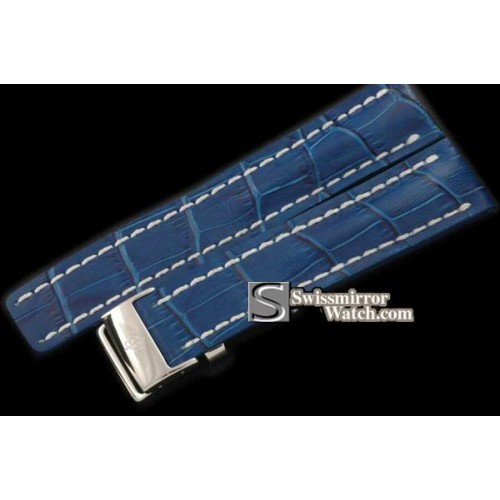 Replica Breitling Leather strap Blue W/Deployant - For 42 - 45mm watches Replica Breitling Leather strap Blue W/Deployant - For 42 - 45mm watches