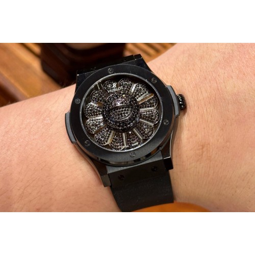 Hublot 507.CX.9000.RX.TAK21 Classic Fusion Takashi Murakami Ceramic on Black Rubber Band Hub1214