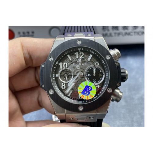 Hublot Big Bang Unico Titanium Ceramic BBF 1:1 Best Edition Skeleton Dial on Black Rubber Strap A1280