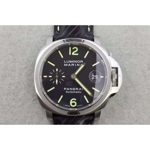 Panerai PAM 048 H V6F 1:1 Best Edition Black Dial on Black Leather Strap A7750