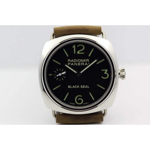 Panerai PAM 183 H SS Black Dial on Brown Strap A6497