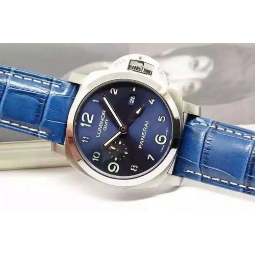 Panerai PAM 437 L Titanium ZF Best Edition Blue Dial on Blue Leather Strap P9001