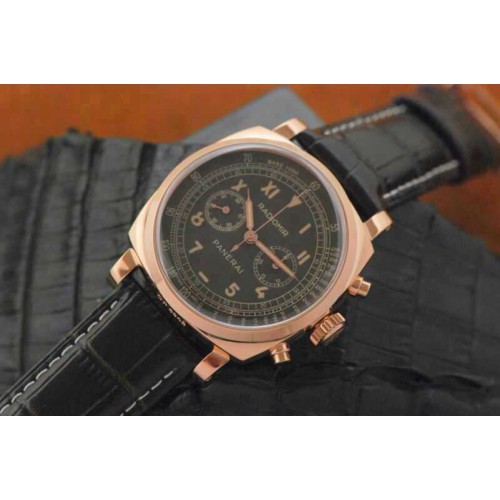 Panerai PAM 519 Q V6F Best Edition on Brown Leather Strap Manual Winding Chrono Movement