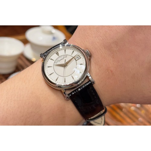 Patek Philippe Calatrava 5153 SS 3KF 1:1 Best Edition White Dial on Black Leather Strap A324CS