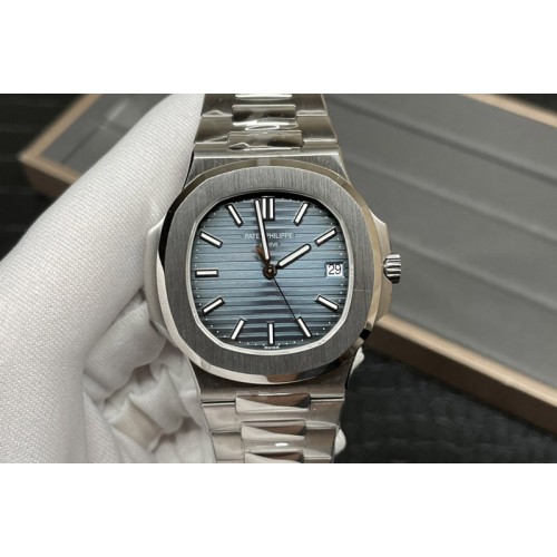 Patek Philippe Nautilus 5711/1A 3KF 1:1 Best Edition Blue Textured Dial on SS Bracelet A324 Super Clone