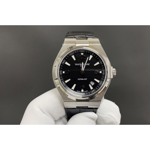 Vacheron Constantin Overseas 47040 SS PPF 1:1 Best Edition Black Textured Dial on Black Rubber Strap A1226