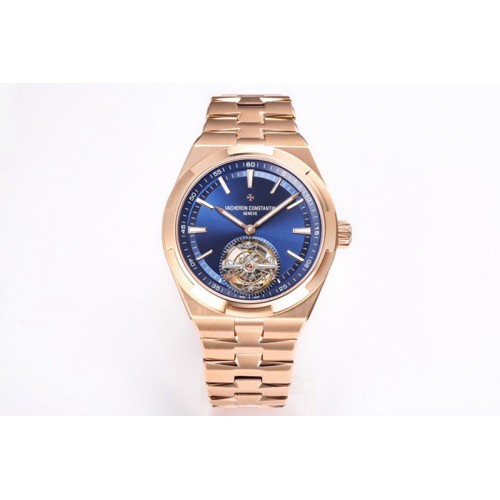 Vacheron Constantin Overseas Tourbillon RG BBR Best Edition Blue Dial on RG Bracelet