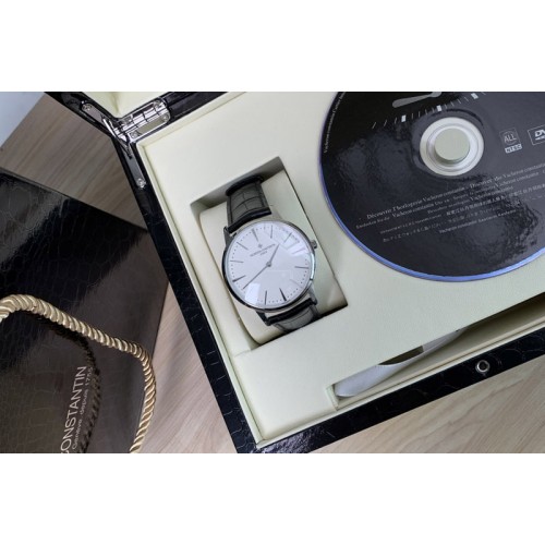 Vacheron Constantin Patrimony SS 1:1 Best Edition White Dial on Black Leather Strap SW300