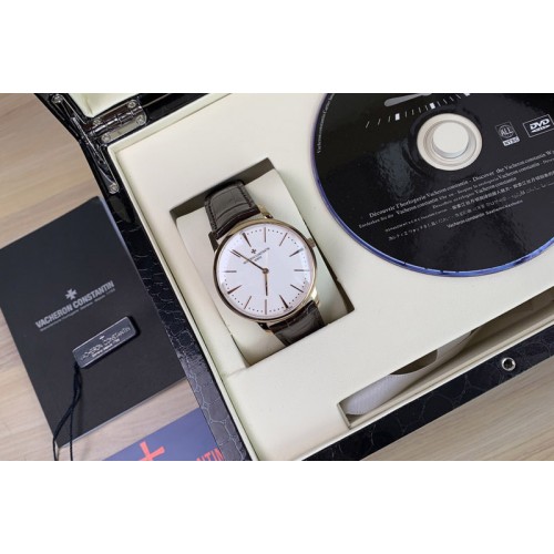 Vacheron Constantin Patrimony RG 1:1 Best Edition White Dial on Brown Leather Strap SW300