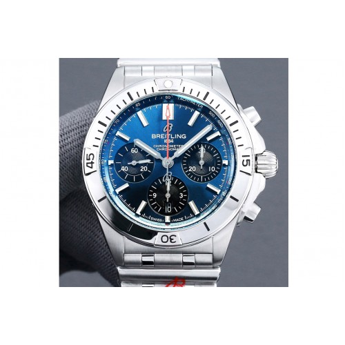 Breitling Chronomat B01 42mm SS TF 1:1 Best Edition Blue Dial on SS Bracelet A7750