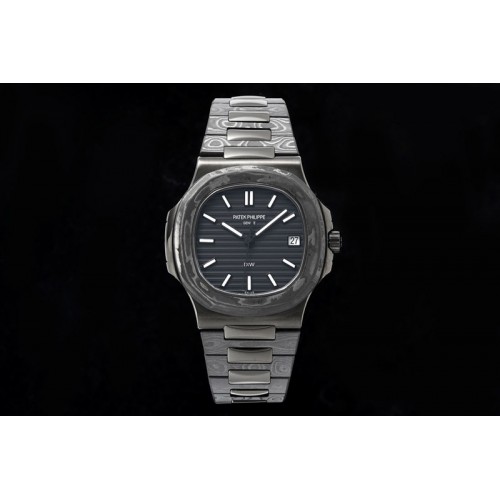 Patek Philippe Nautilus 5711 DIW Carbon DIWF 1:1 Best Edition Black Textured Dial on Carbon/PVD Bracelet 324CS