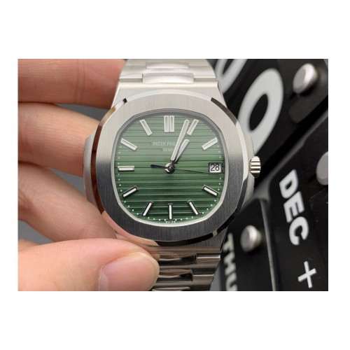 Patek Philippe Nautilus 5711/1A 3KF 1:1 Best Edition Green Textured Dial on SS Bracelet A324 Super Clone