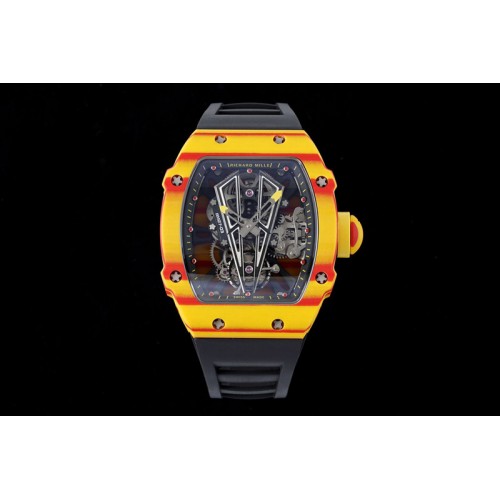 Richard Mille RM027-03 Real Tourbillon RMF Best Edition Orange/Red Carbon Skeleton Dial on Black Rubber Strap Richard Mille RM027-03 Real Tourbillon RMF Best Edition Orange/Red Carbon Skeleton Dial on Black Rubber Strap