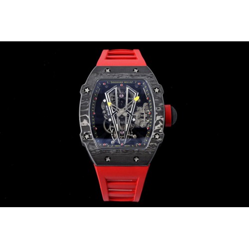 Richard Mille RM027-03 NTPT Real Tourbillon RMF Best Edition Skeleton Dial on Red Rubber Strap