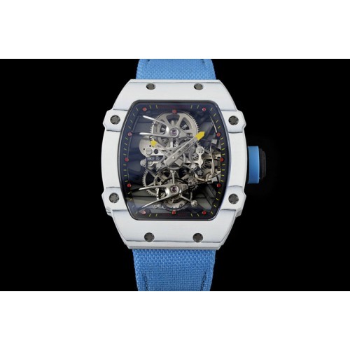 Richard Mille RM027-02 Nadal Real Tourbillon RMF Best Edition White Forge Carbon Black Inner Bezel on Blue Nylon Strap Richard Mille RM027-02 Nadal Real Tourbillon RMF Best Edition White Forge Carbon Black Inner Bezel on Blue Nylon Strap