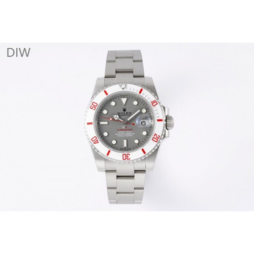 Rolex Submariner Sandblasted DIWF Best Edition White Bezel Gray Dial Dial on SS Bracelet VR3135