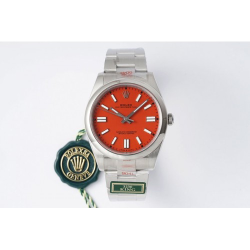 Rolex Oyster Perpetual 41mm 124300 KING 1:1 Best Edition 904L Steel Red Dial on SS Bracelet K3230